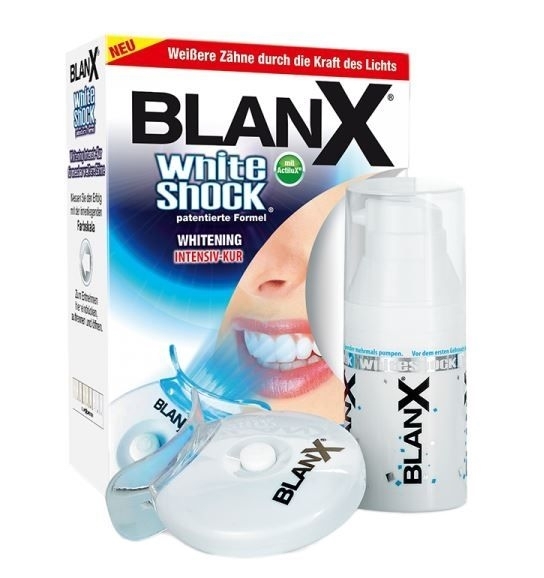 Kosmetikexpertin.de | BlanX White Shock Whitening Intensiv-Kur + LED  Lichtschiene für weißere Zähne mit LED Behandlung, 30ml | Kosmetik online  kaufen