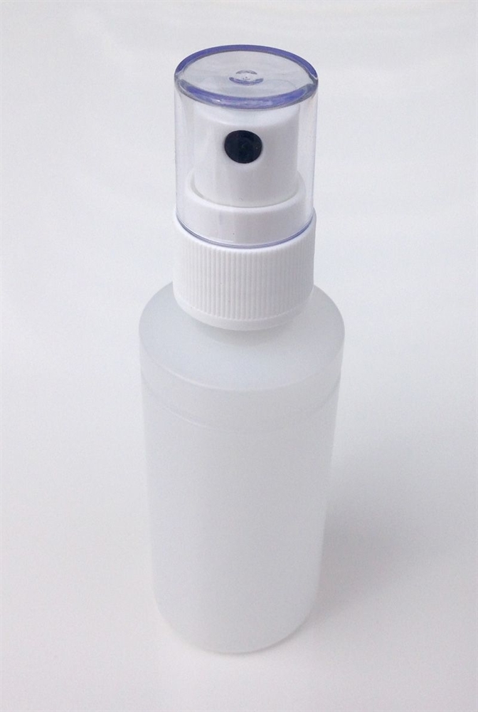 Kosmetikexpertin.de | Luzente Kunstoff-Flasche mit Sprühkopf Sprühflasche  leer, rund, halbtransparent, 50 ml | Kosmetik online kaufen